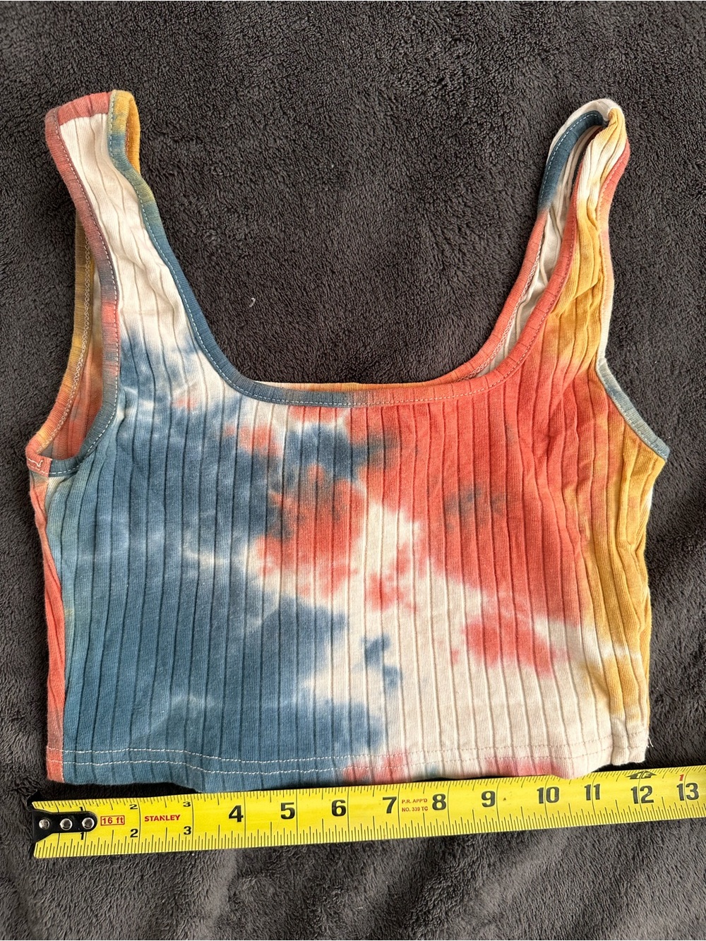 Multicolor Tie-Dye Ribbed Cropped Tank